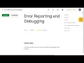 Error Reporting and Debugging