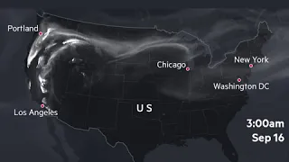 US fires smoke map