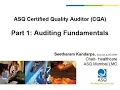 Web Series 2 of ASQ CQA Mentoring Class Auditing Fundamentals