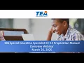 186 Special Education Specialist EC-12 Preparation Manual Overview Webinar March 26 2025