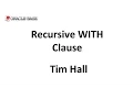 Recursive Subquery Factoring Hierarchical Queries Using Recursive WITH Clauses