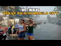SUPER HEAVY RAIN HITS MANILA CITY-Afternoon walk in tondo Manila [4k]