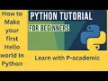 Creating a new Python project our first Hello World A comments