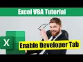 How to Enable the Developer Tab in Excel To Access VBA Scripting