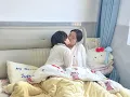 Lesbian couple role-playing massage in bed