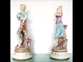 PHOTOSHOOT Vintage Figurine ITALIAN CAPODIMONTE HUGE 27 Inch TOP Porcelain Italy Lady Man Girl Boy