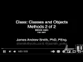 1021 Class on Object-Oriented Programming Methods part 2 of 2