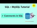 Comments in SQL MySQL Tutorial for Beginners in Hindi