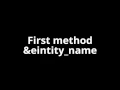 html entities - format
