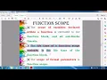 Scope Rules for Variables - Local Function and File Scope