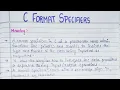 C format Specifiers Hindi Concept Examples lec-8 C programming
