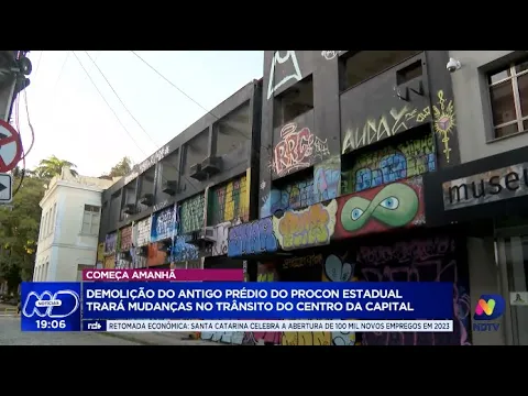 Mudanças no centro: demolição do antigo prédio do Procon Estadual altera trânsito em Florianópolis