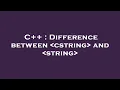 C Difference between cstring and string
