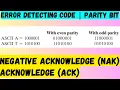 Error Detecting Code Parity Bit Generator Even Parity Odd Parity NAK ACK