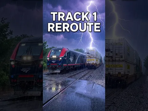 Lightning Strike Forces Amtrak Auto Train to Track 1! (Rare Reroute) #shorts