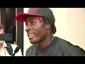 Chiefs rookie running back Emmett Johnson talks with reporters after 20-12 preseason loss to Rams