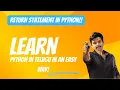 Return Statement in Python Learn python in an easy way in telugu Yours Kaushik Adiraju