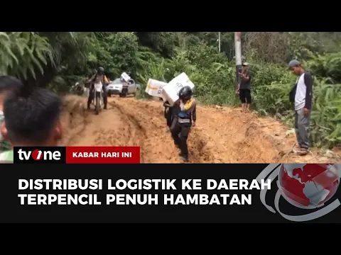 Polsek Kampar Kiri Terjang Jalan Berlumpur demi Distribusikan Logistik Pemilu