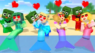 Zombie x Squid Game Doll  Mermaid Love - Minecraft Animation