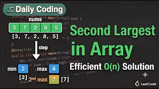 Second Largest Element in Array Optimal O n Solution Explained