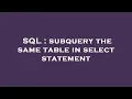 SQL subquery the same table in select statement