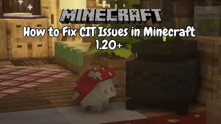 CIT s NOT Showing in Minecraft 1 20 How To Minecraft Tutorial CIT Resource Packs