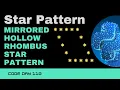 Code 110 - Mirrored Hollow Rhombus Star Pattern Star patterns using Python 365 days of Code