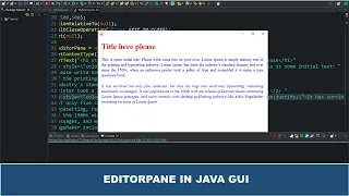 Java GUI Tutorial - Create an EditorPane Using JEditorPane Class In Java GUI Swing