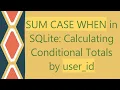 SUM CASE WHEN in SQLite Calculating Conditional Totals by user - id