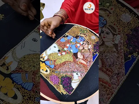 😲 Stunning Radha Krishna Aari Work! | Krishna Janmashtami Special 💙