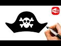 How To Draw A Pirate Hat Step By Step Draw a Pirate Captain Hat