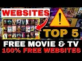 Top 5 100 FREE MOVIES TV STREAMING WEBSITES 100 no sign up 2024