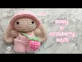 Bunny in Strawberry Outfit Tutorial Easy cute free pattern