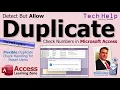 Detect But Allow Duplicate Check Numbers in Microsoft Access