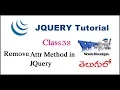RemoveAttr Method in JQuery Telugu What is Attr Method in JQuery VLR Training Class 38