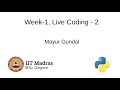 Week-1 Live Coding-2