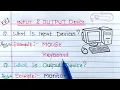 Input Output devices of computer Learn Coding