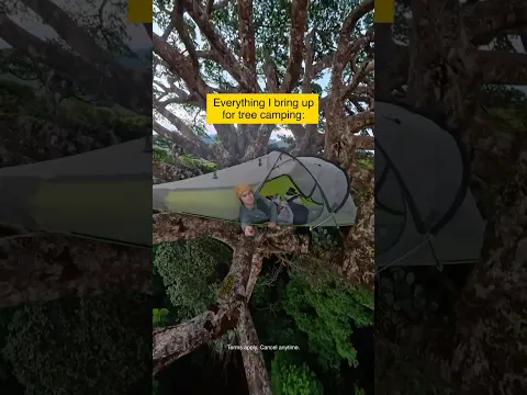 Everything I bring with me for tree camping # YouTubePartner
