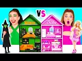 Lagu We Build Amazing Doll House Barbie VS Wicked Challenge | Creative Decoration Hacks BaRaDa Challenge