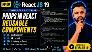 React JS 19 Tutorial in 2026 Props In ReactJs Reusable components in ReactJs
