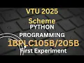 VTU 2025 Scheme Python Lab Experiment-01 Addition Subtraction Multiplication Division Program