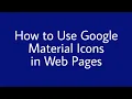 How to Use Google Material Icons Material Icons