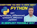 Symmetric Difference in Python set symmetric difference python python set python tutorial