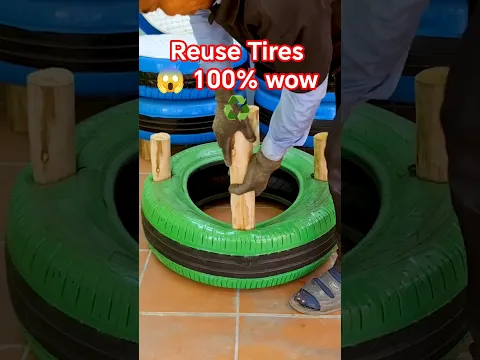 Reuse Old Tires ♻️ 100% Trash turn to Treasure 😱 #recycling
