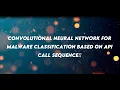 CONVOLUTIONAL NEURAL NETWORK FORMALWARE CLASSIFICATION BASED ON APICALL SEQUENCE