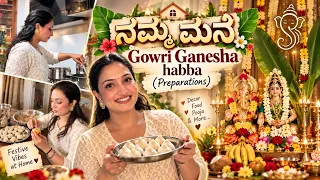 Gowri Ganesha habba celebration at home 🏡 ✨ / Festive vibe ❤️🌸 @VaisshnaviStudios