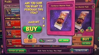 WIZARD101 CERBERUS PACK OPENING FAIL 60K CROWNS