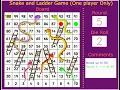 Good game of Snake and Ladder One player Using Python