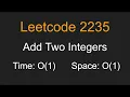 Beginner-Friendly LeetCode Problem Add Two Integers