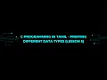 Printing Different Data Types in C in Tamil printf Examples Lesson 5